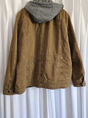 Levi's Men's Hooded Trucker Jacket in Brown & Gray